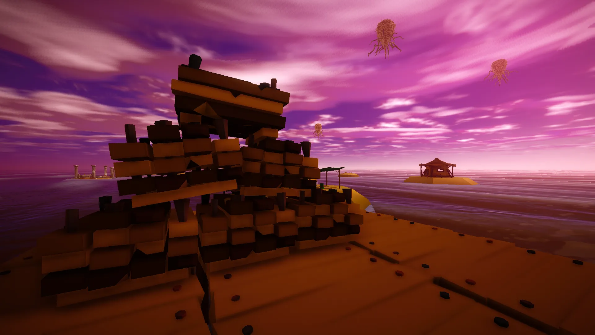 Stacked wood resources.